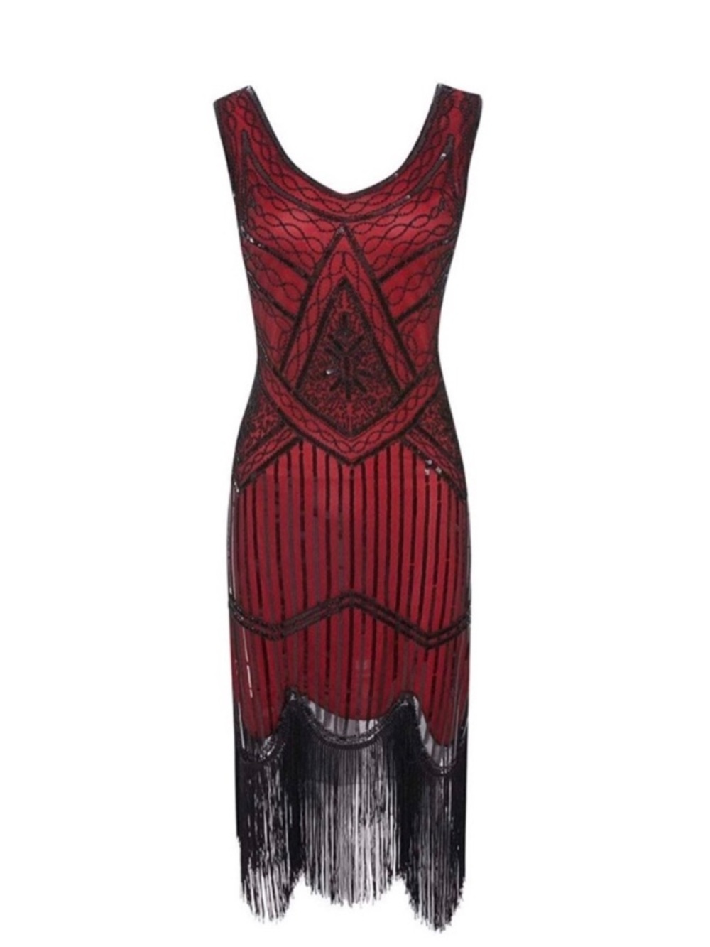 FunDaisy 1920s Flapper Great Gatsby Dress with beautiful sequin and bead size XL